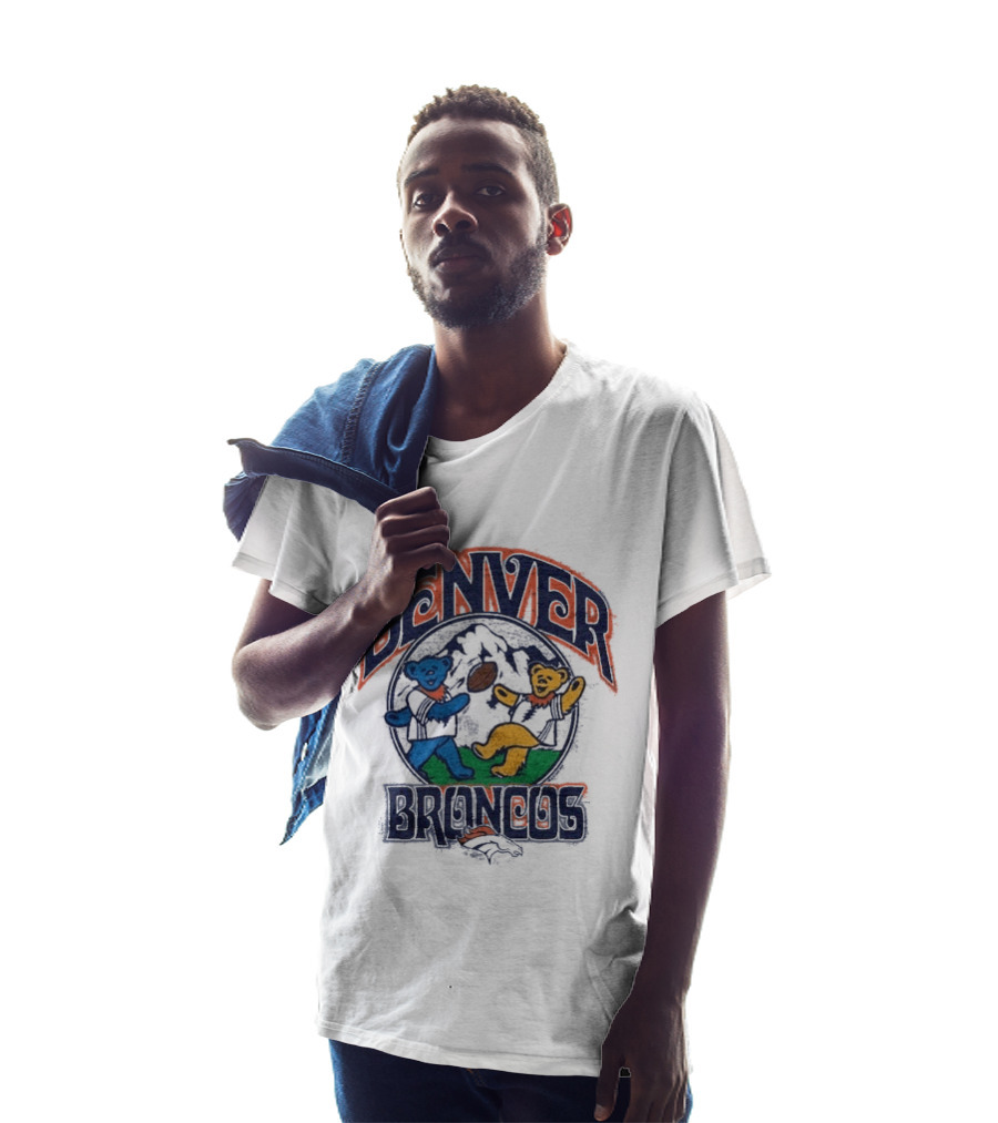 Denver Broncos Grateful Dead Dancing Bears Football T-Shirt