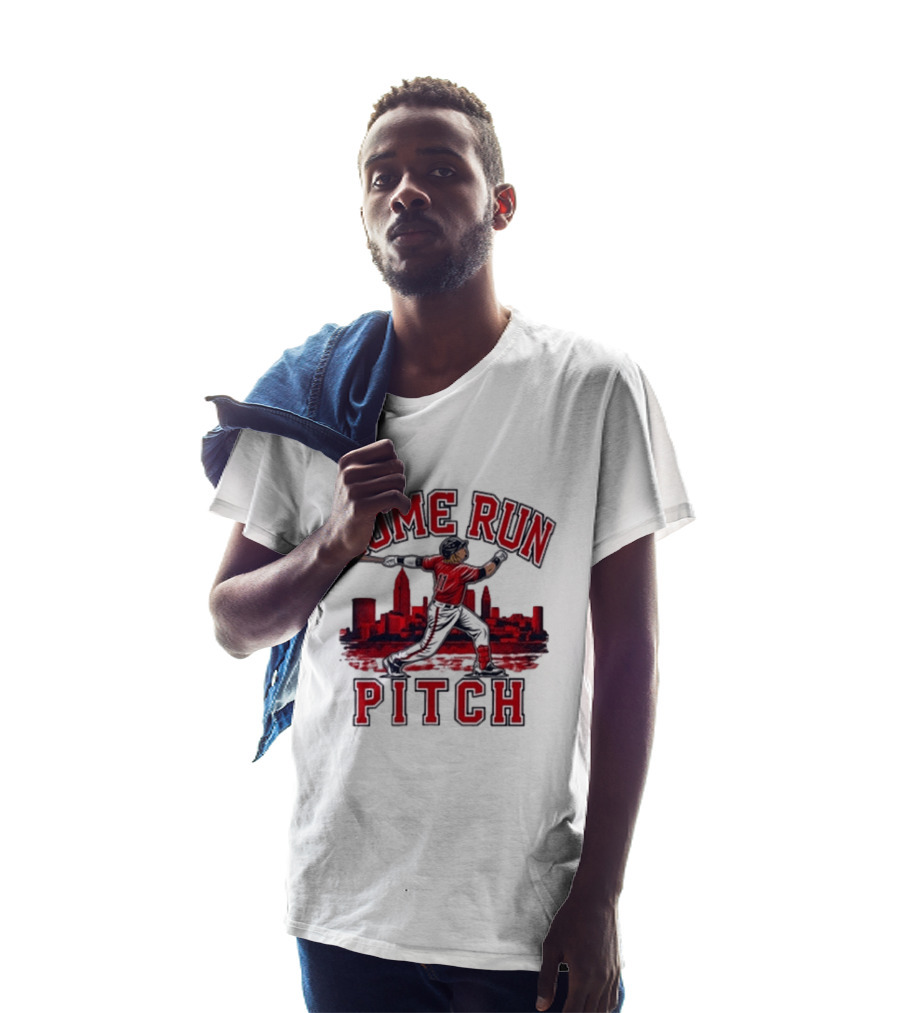 Home Run Pitch City Batter Red Skyline Sports T-Shirt