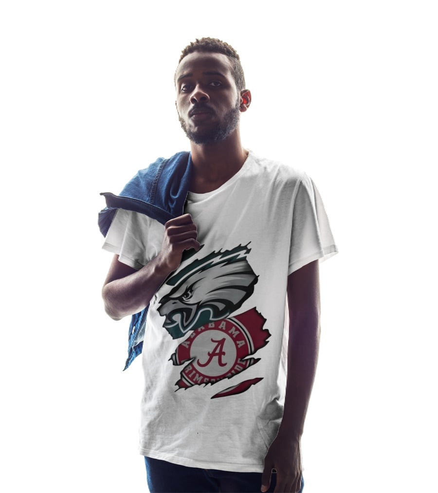 Philadelphia Eagles Alabama Crimson Tide Distressed Fan Gear T-Shirt