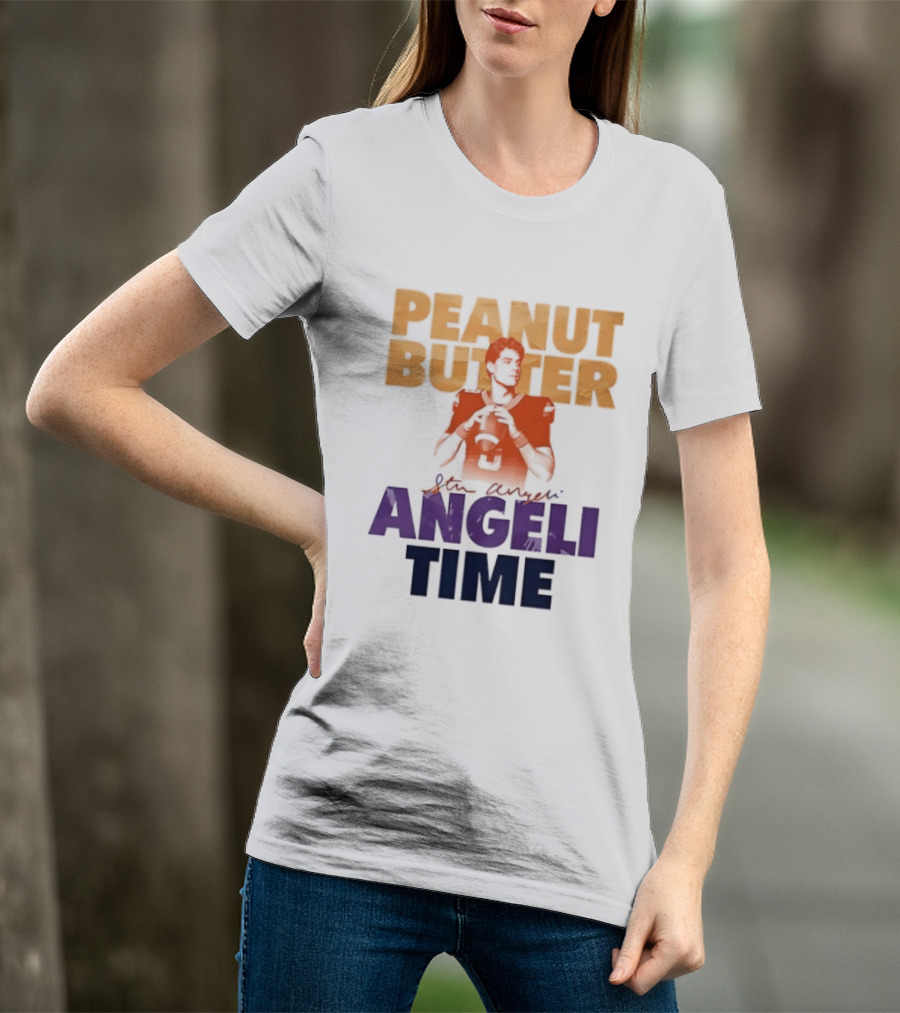Peanut Butter Steve Angeli Time Football Player Holding Ball T-Shirt