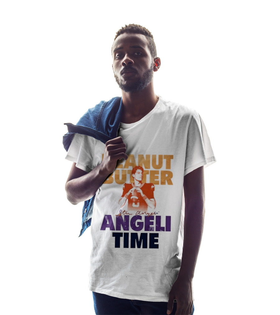 Peanut Butter Steve Angeli Time Football Player Holding Ball T-Shirt