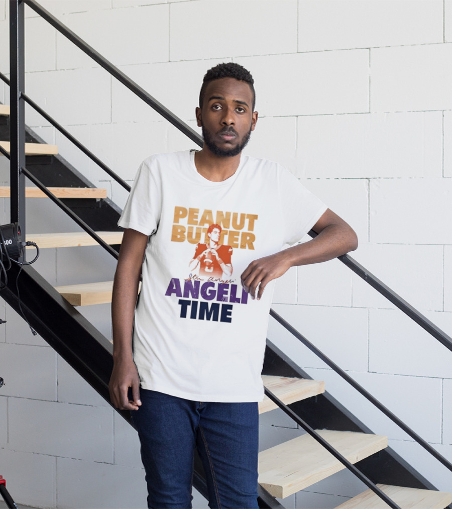 Peanut Butter Steve Angeli Time Football Player Holding Ball T-Shirt
