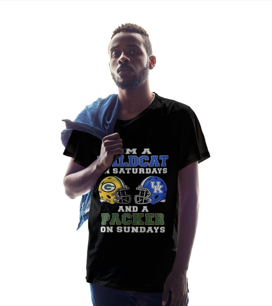 Wildcat Saturdays Packer Sundays Football Fans Kentucky Wisconsin T-Shirt