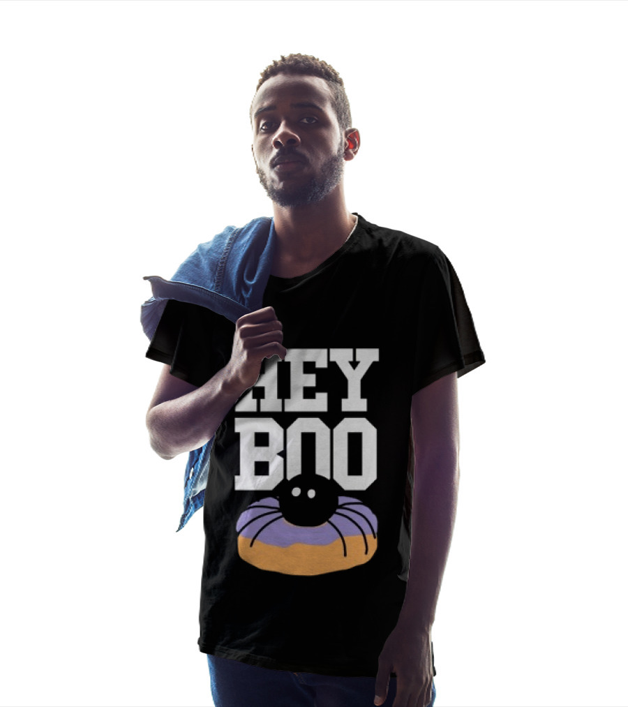 Hey Boo Spider On Donut Halloween Fun T-Shirt