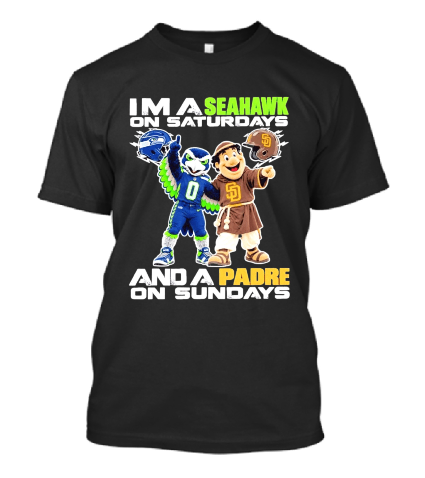 I'm A Seahawk On Saturdays And A Padre On Sundays T-Shirt