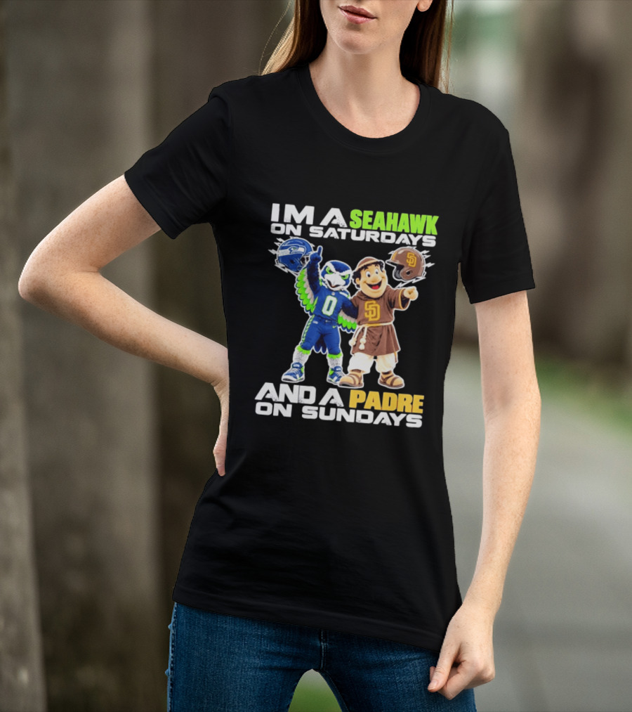 I'm A Seahawk On Saturdays And A Padre On Sundays T-Shirt