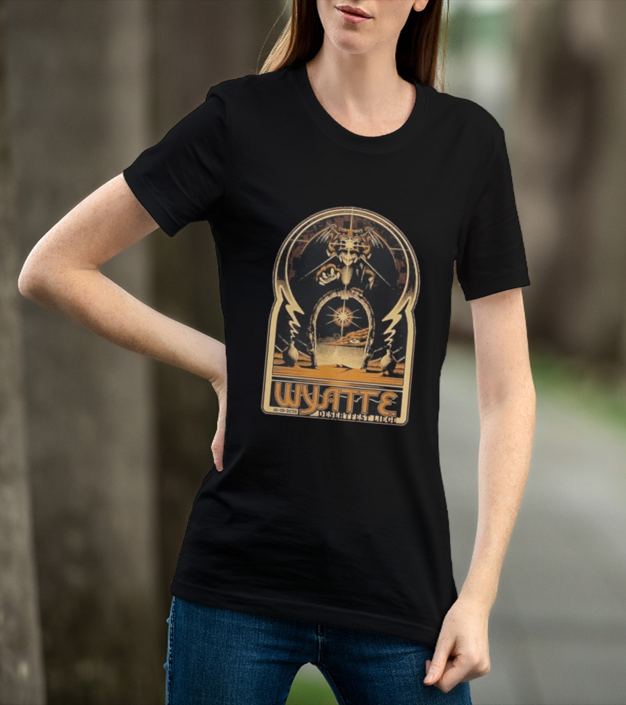 Wyatt E. Band Desertfest Belgium 2026 Liege October 16 Fantasy Dragon Portal Art Deco T-Shirt