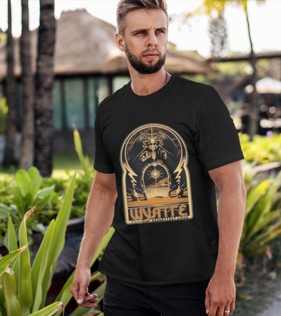 Wyatt E. Band Desertfest Belgium 2026 Liege October 16 Fantasy Dragon Portal Art Deco T-Shirt