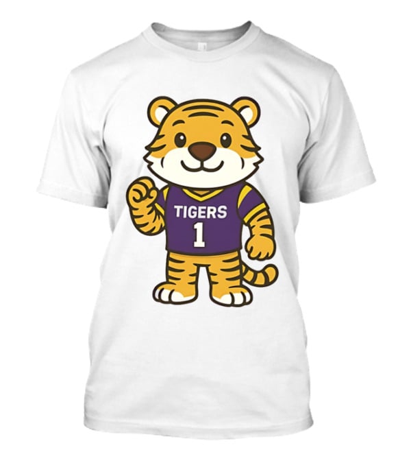 LSU Tigers Mike The Tiger Chibi Cartoon Louisiana Football Team T-Shirt
