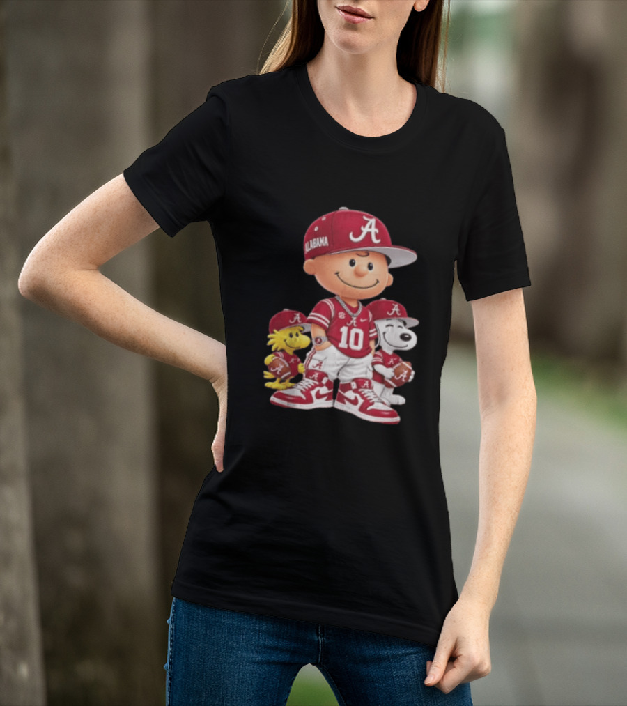 Alabama Crimson Tide Charlie Brown Snoopy Woodstock Football NCAA T-Shirt