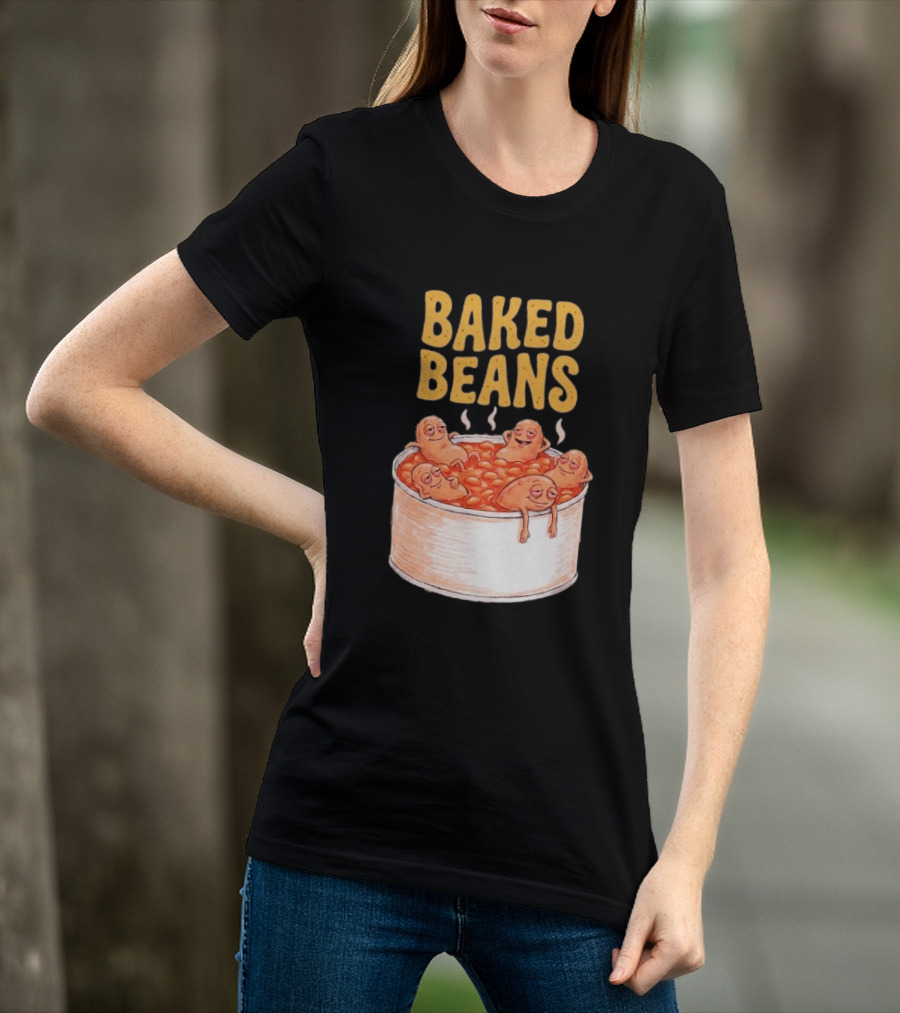 Baked Beans Funny Relaxing Cartoon Beans In Tin T-Shirt