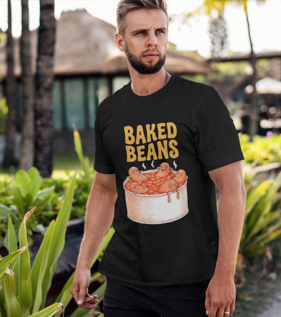 Baked Beans Funny Relaxing Cartoon Beans In Tin T-Shirt