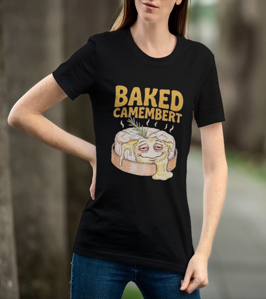 Baked Camembert Melting Cheese Cartoon With Rosemary T-Shirt