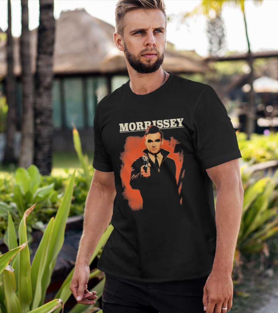 Morrissey Pistol Tour Man With Gun Red T-Shirt