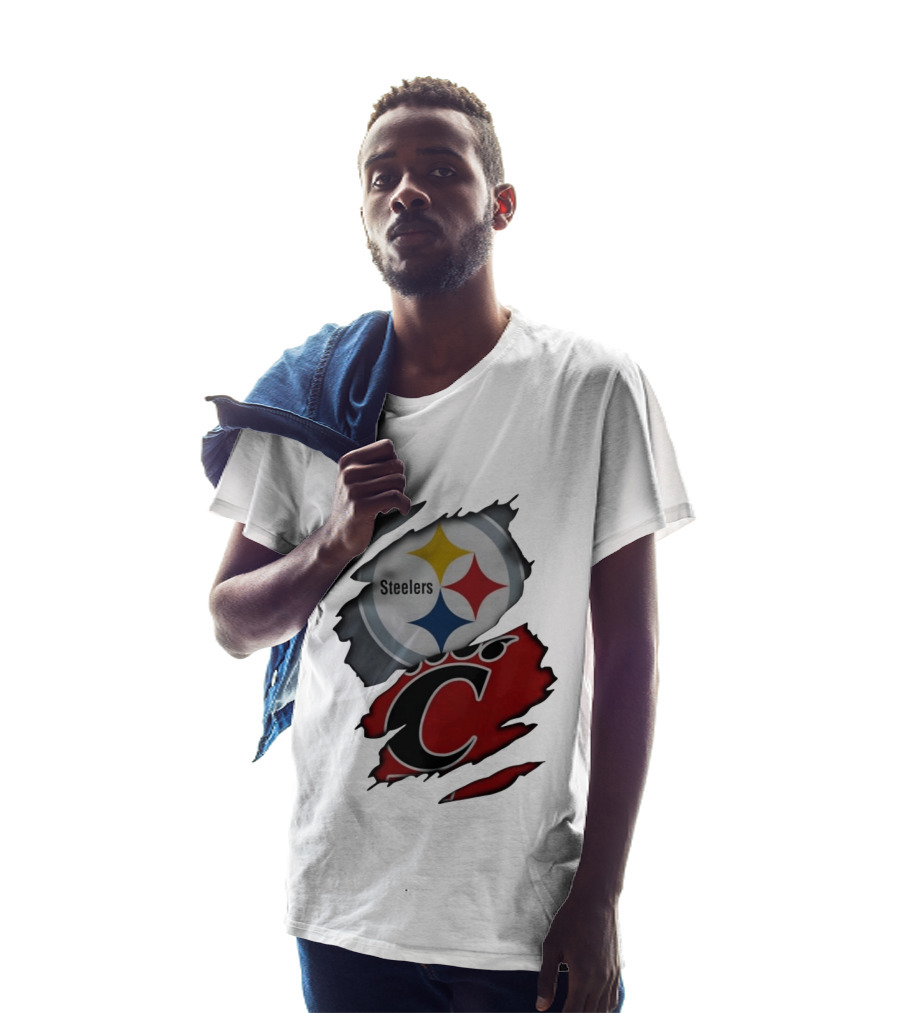 Pittsburgh Steelers Cincinnati Bearcats Ripped Skin T-Shirt