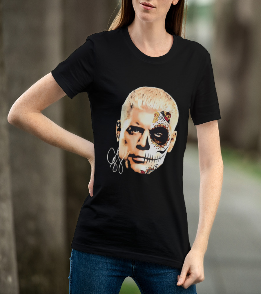 Cody Rhodes Dia De Muertos Sugar Skull Facepaint T-Shirt