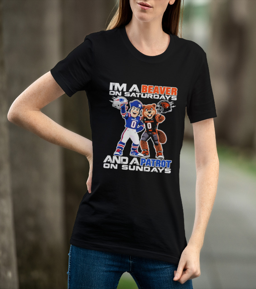 I'm A Beaver On Saturdays And A Patriot On Sundays Football Mascots T-Shirt