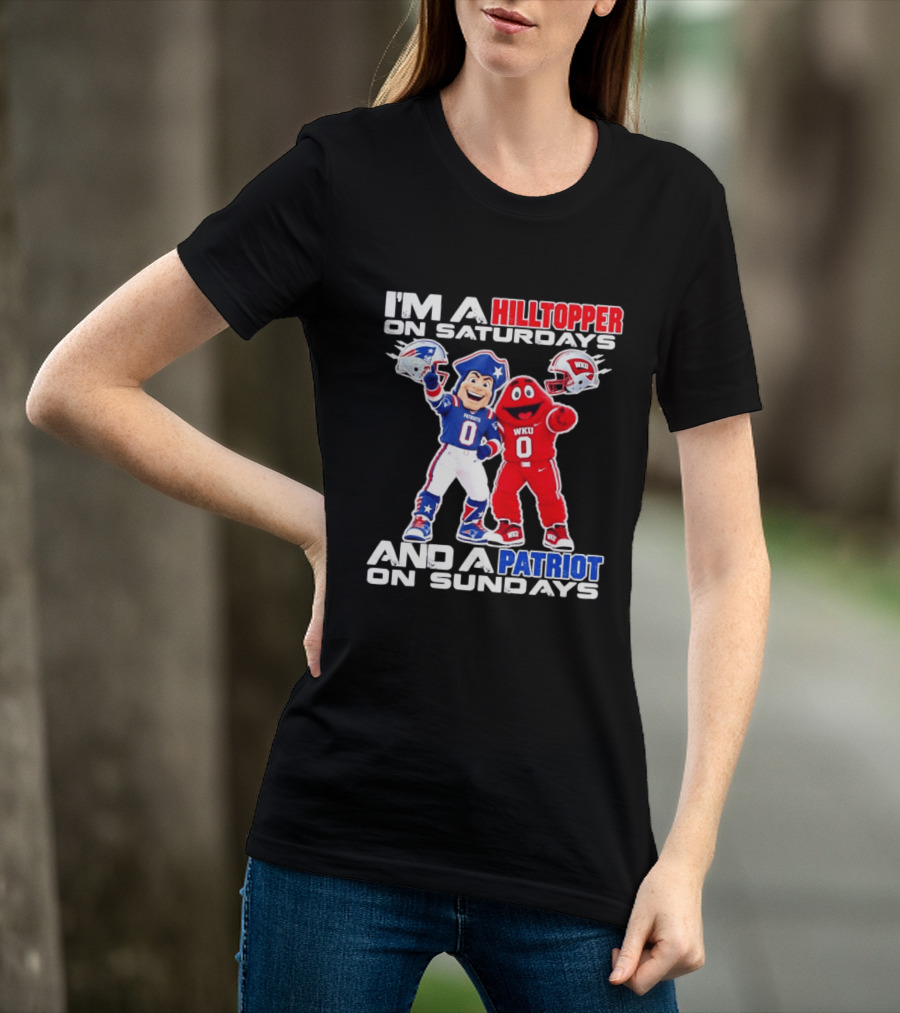 WKU Hilltopper Saturdays Patriots Sundays Football Mascots T-Shirt