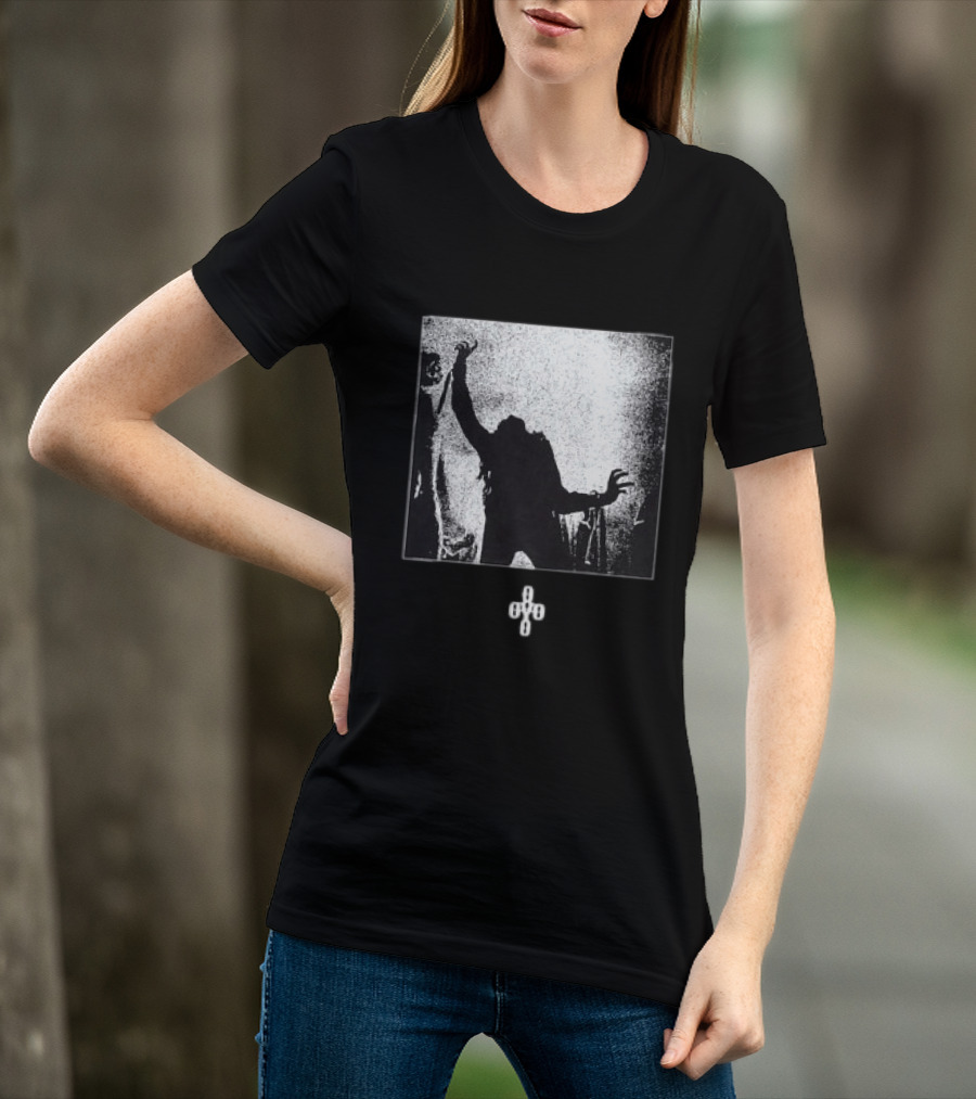 October's Very Own Store The Exorcist Theatrical Trailer Iconic Horror Imagery Black And White T-Shirt
