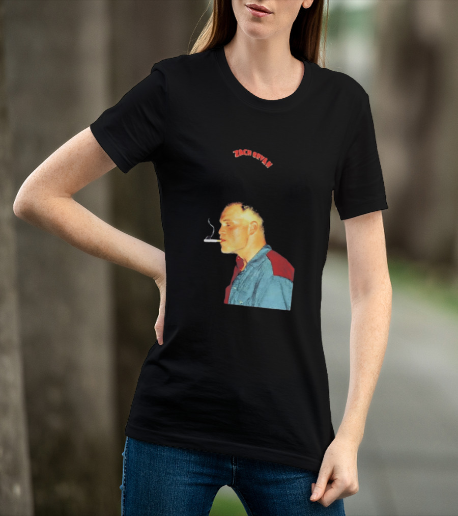 Zach Bryan Smoking Vintage Denim T-Shirt