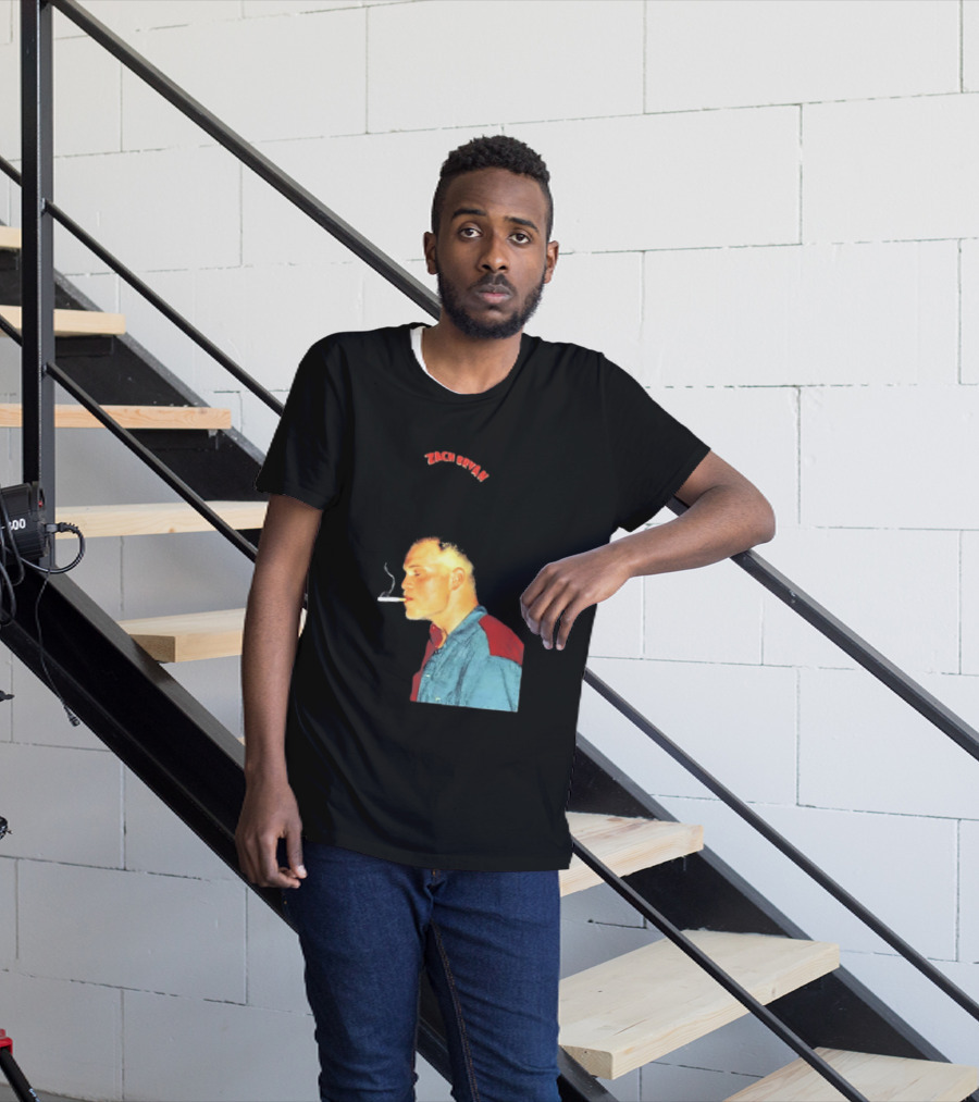 Zach Bryan Smoking Vintage Denim T-Shirt