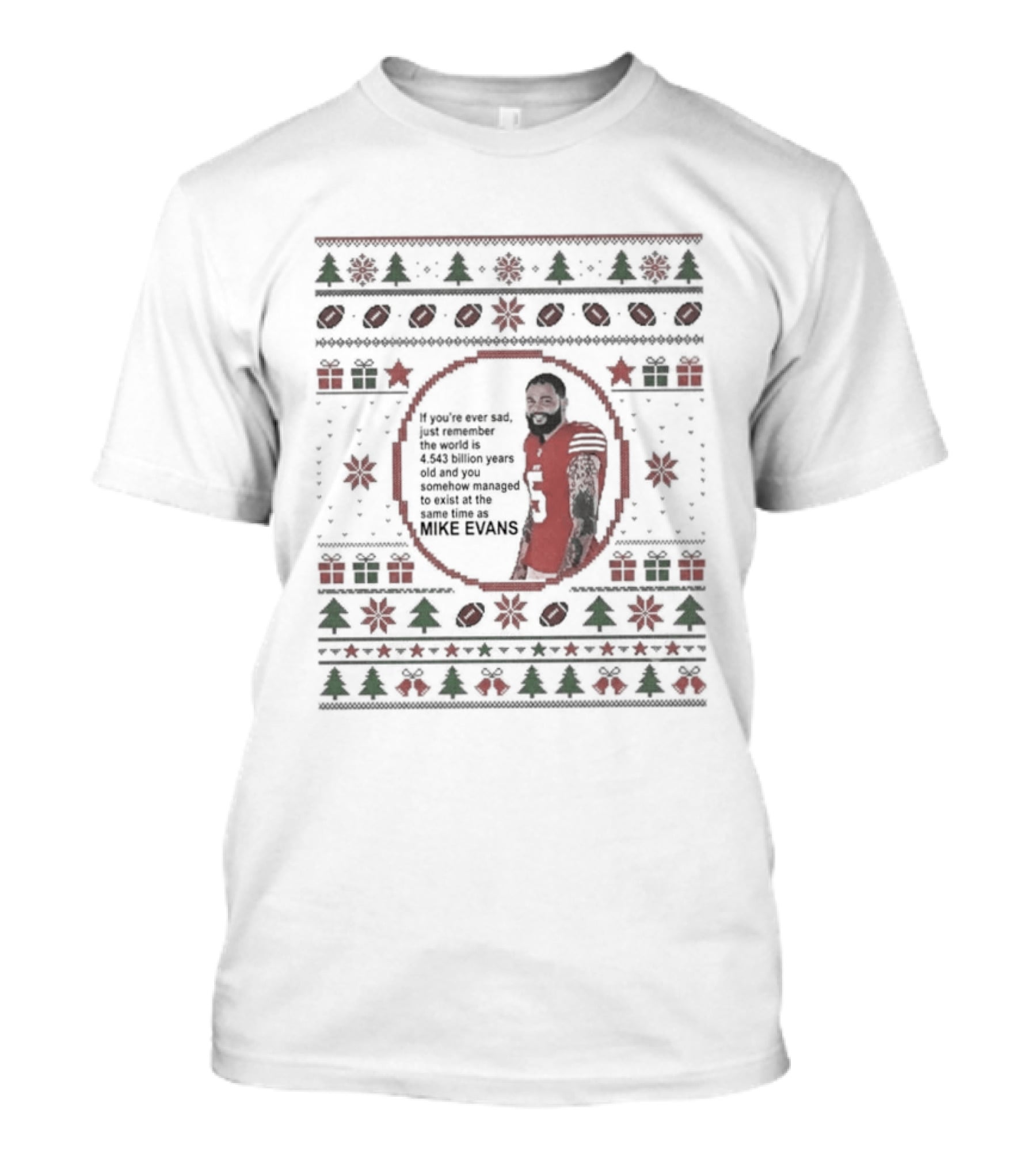 Mike Evans If You're Ever Sad Hug A Wide Receiver Ugly Christmas T-Shirt