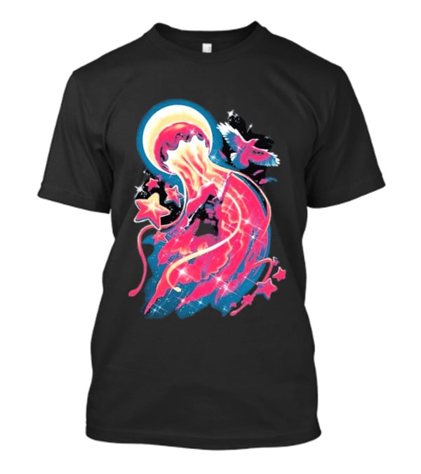 Celeste Beyond The Mountain Cosmic Jellyfish And Stars T-Shirt