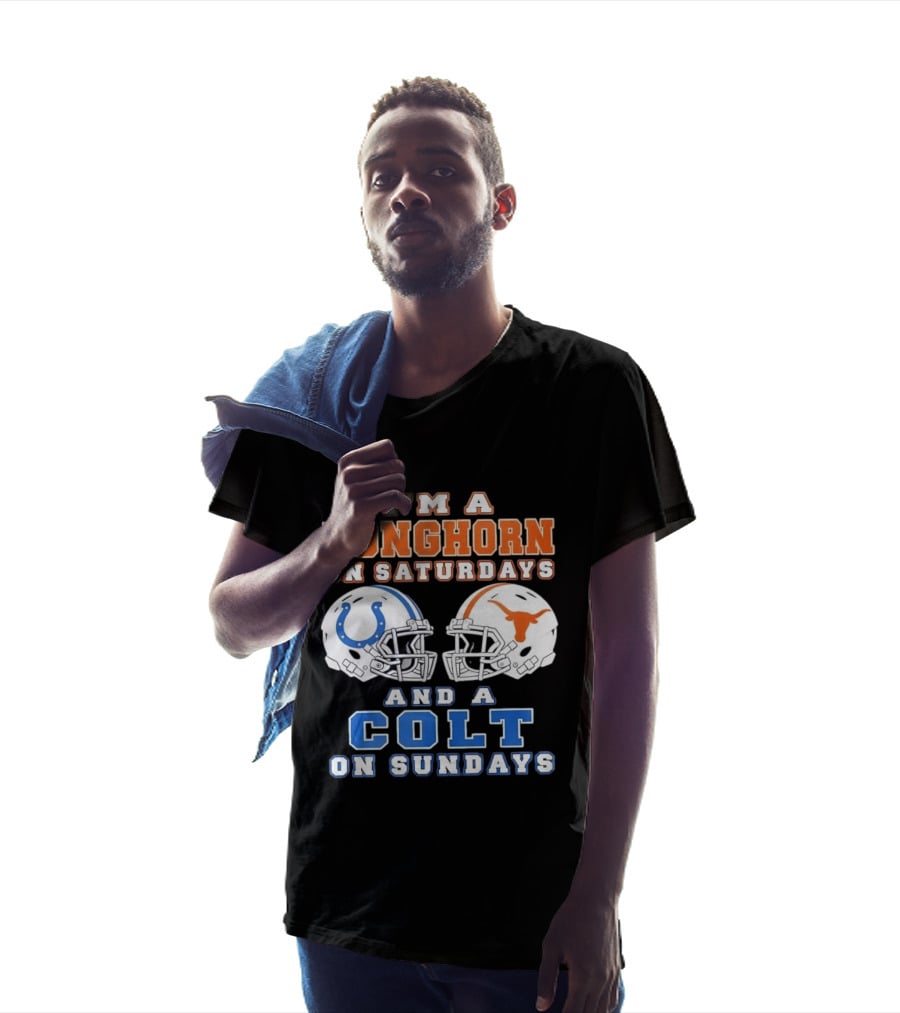 I'm A Longhorn On Saturdays Colts On Sundays Football Helmets T-Shirt