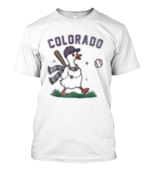 Colorado Goose Playing Baseball With Hat And Scarf T-Shirt