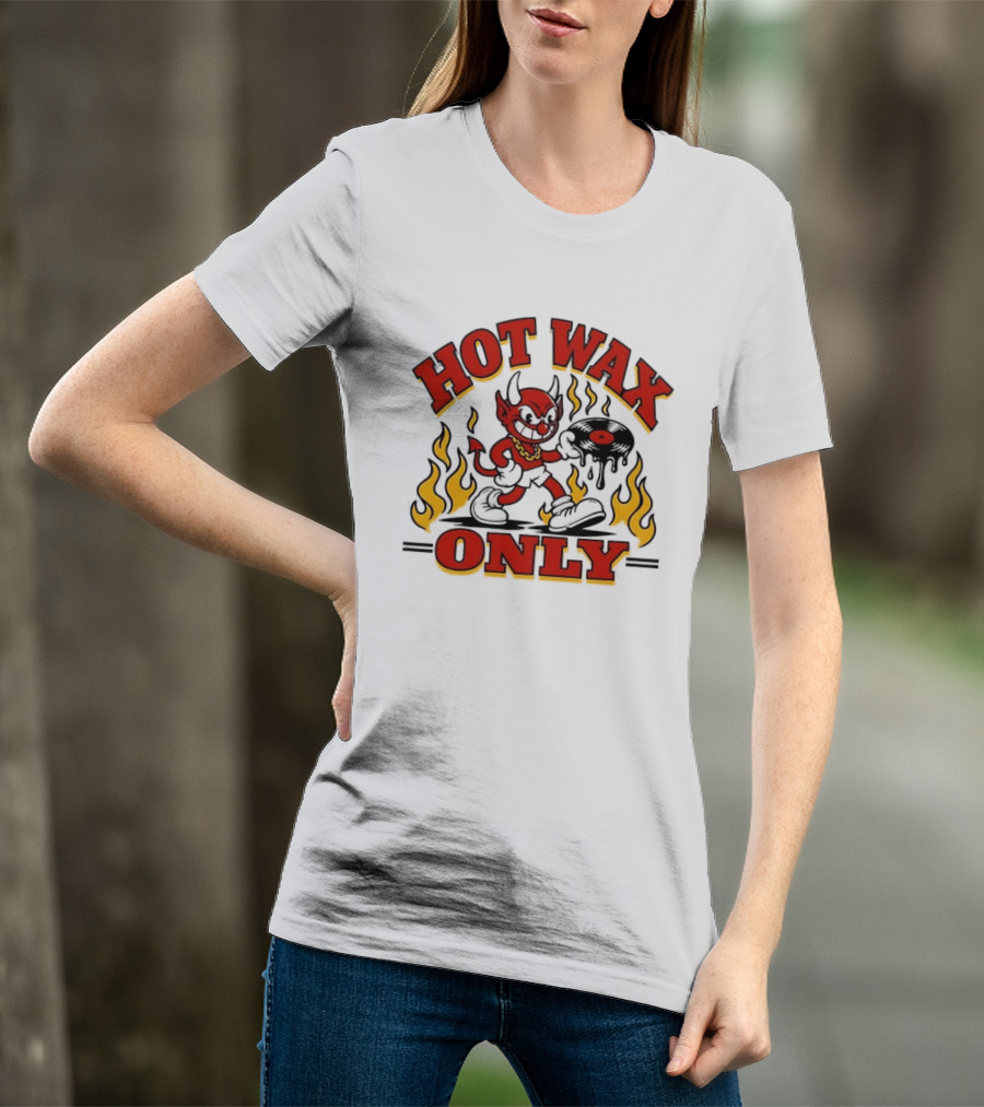 Hot Wax Only Devil Vinyl Record Music DJ T-Shirt