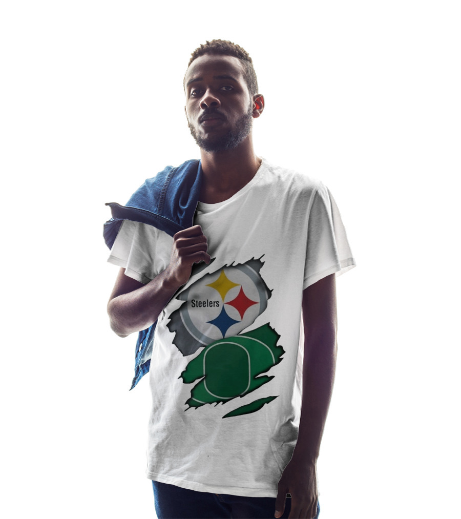 Steelers Oregon Ducks Ripped Skin Effect T-Shirt