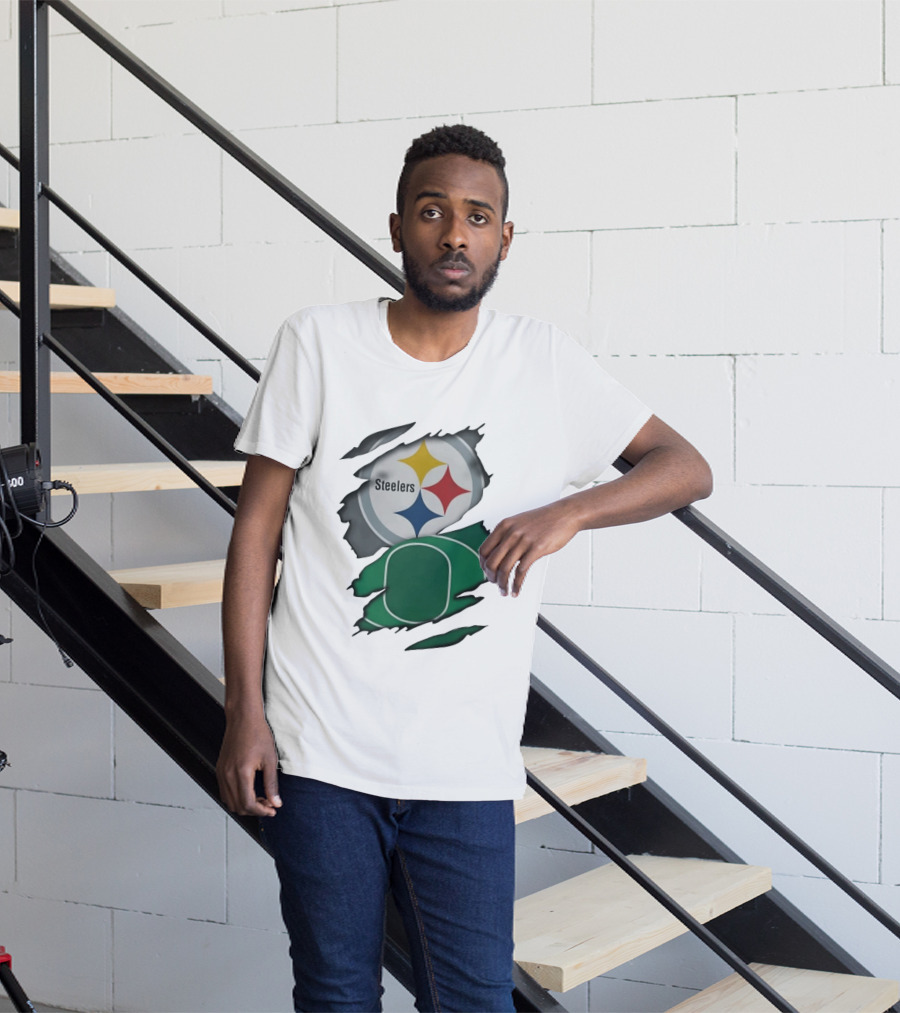 Steelers Oregon Ducks Ripped Skin Effect T-Shirt