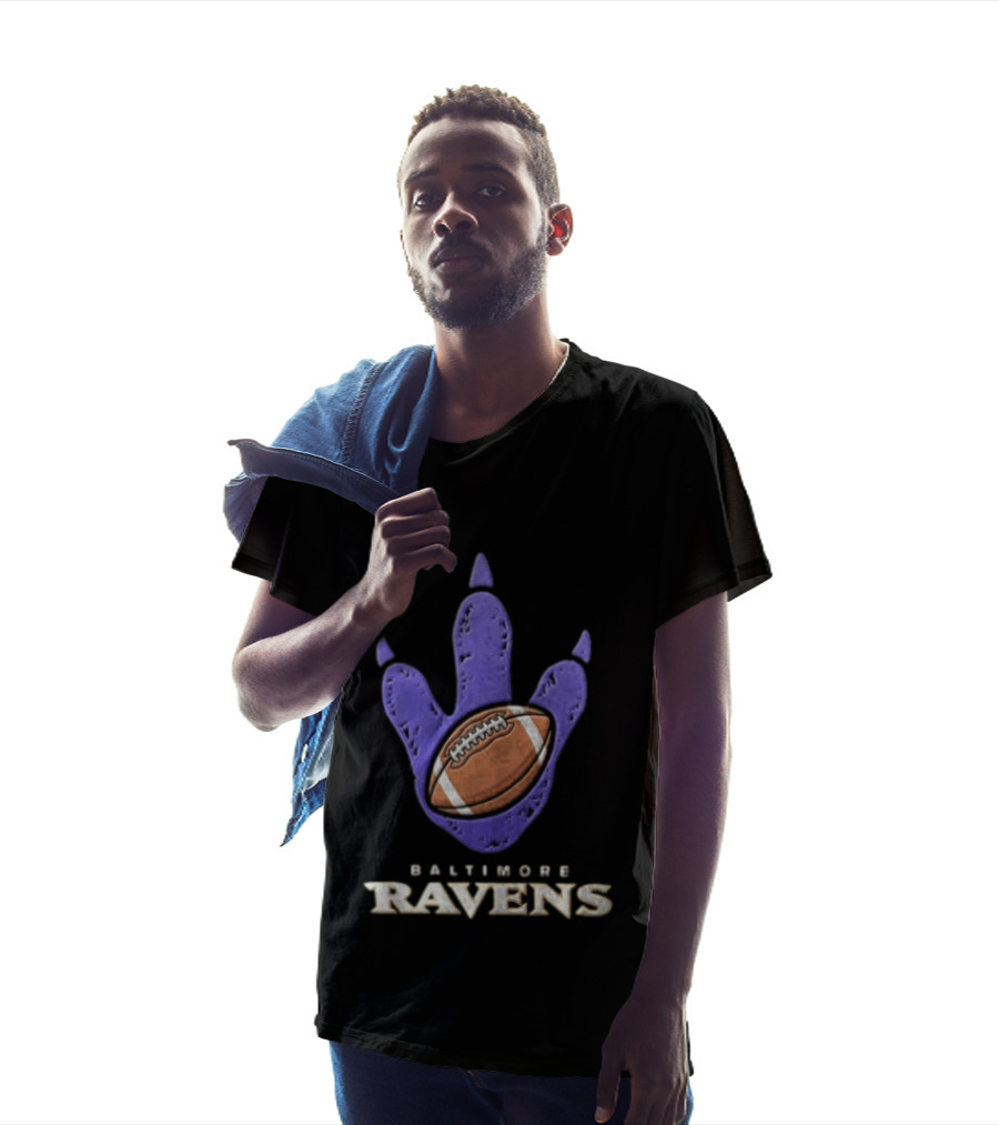 Baltimore Ravens Dinosaur Football Footprint NFL Fan Gear T-Shirt