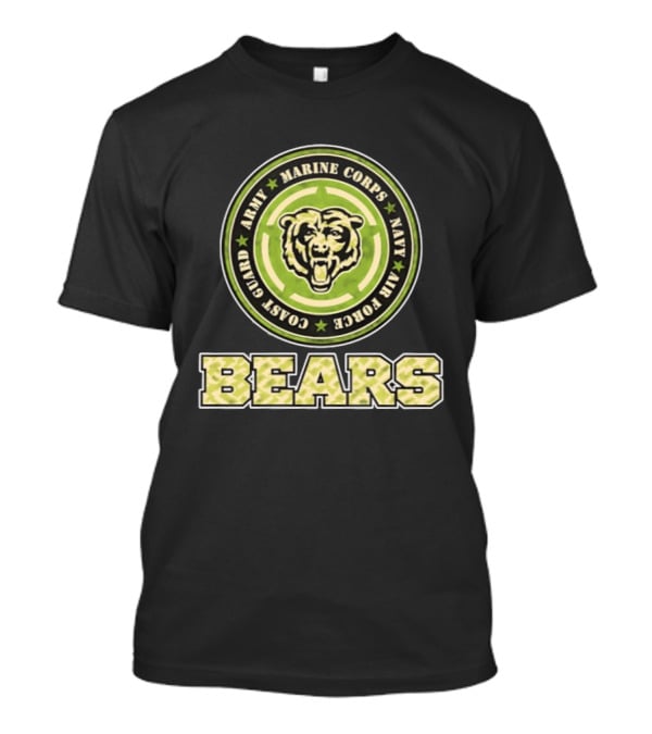 Chicago Bears Military Support Army Marine Corps Navy Air Force Coast Guard T-Shirt