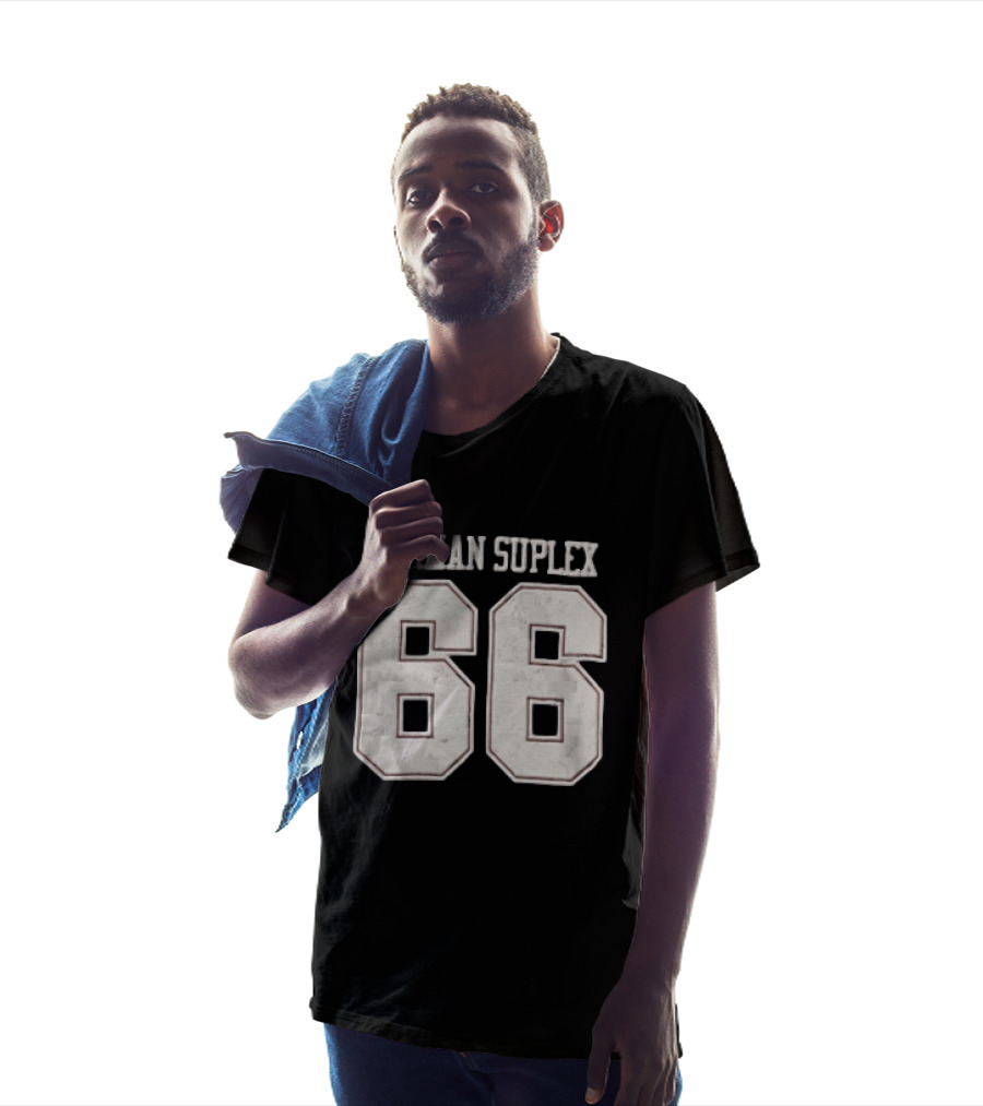 German Suplex 66 Large Varsity Numbers Distressed T-Shirt