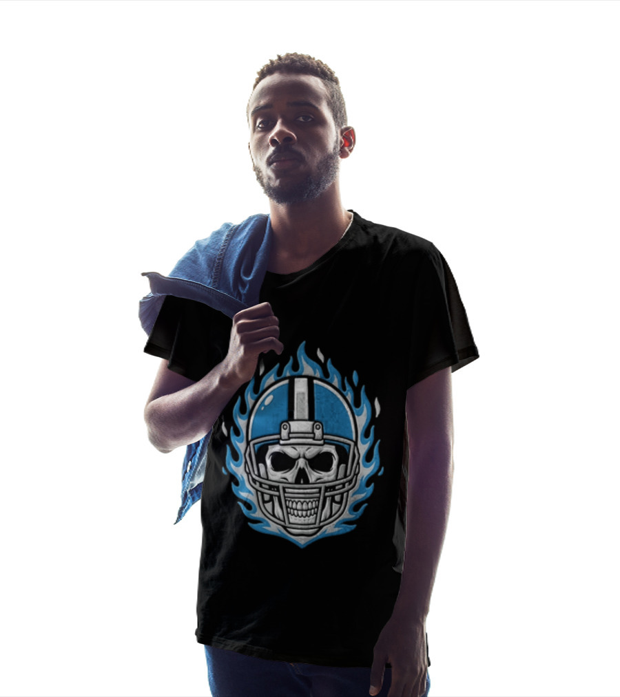 Tennessee Titans Skeleton Football Player Flames Helmet T-Shirt