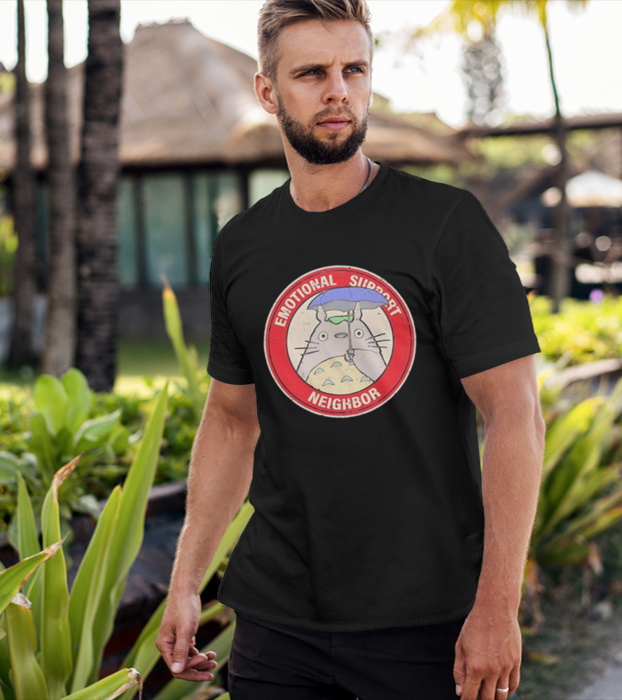 Emotional Support Neighbor Totoro Umbrella Circle T-Shirt
