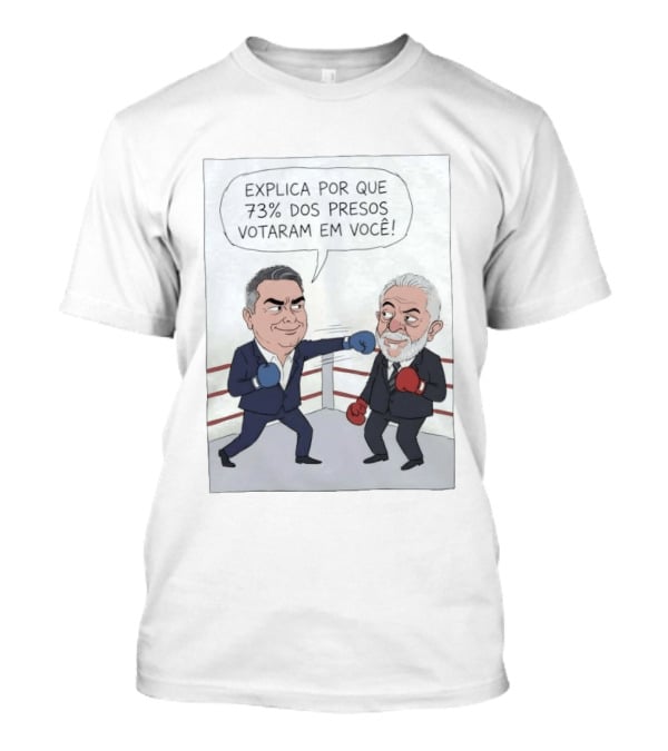 Jair Bolsonaro Lula Boxing Cartoon Explica Por Que 73% Dos Presos Votaram Em Você T-Shirt
