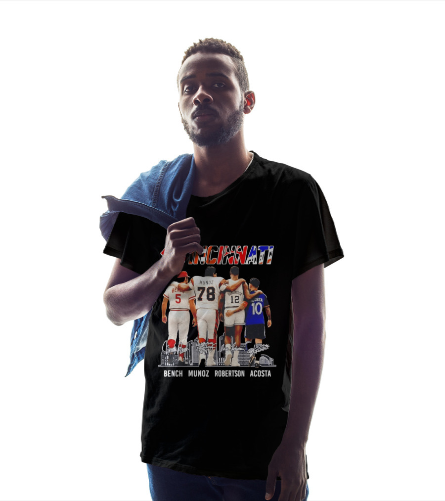 Cincinnati Icons Bench Munoz Robertson Acosta Sports Legends T-Shirt