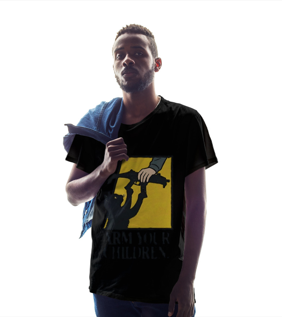 Arm Your Children Black Cat Gun T-Shirt