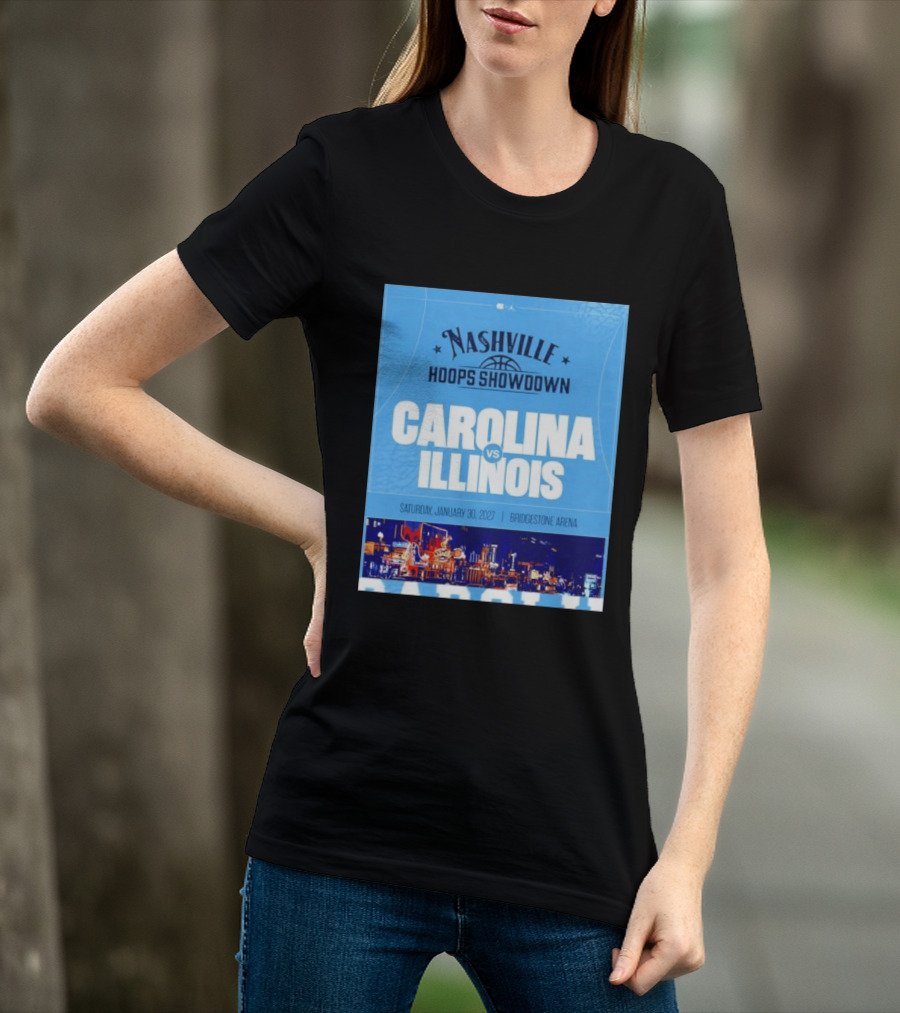 Nashville Hoops Showdown Carolina Vs Illinois Saturday January 30 2027 Bridgestone Arena T-Shirt
