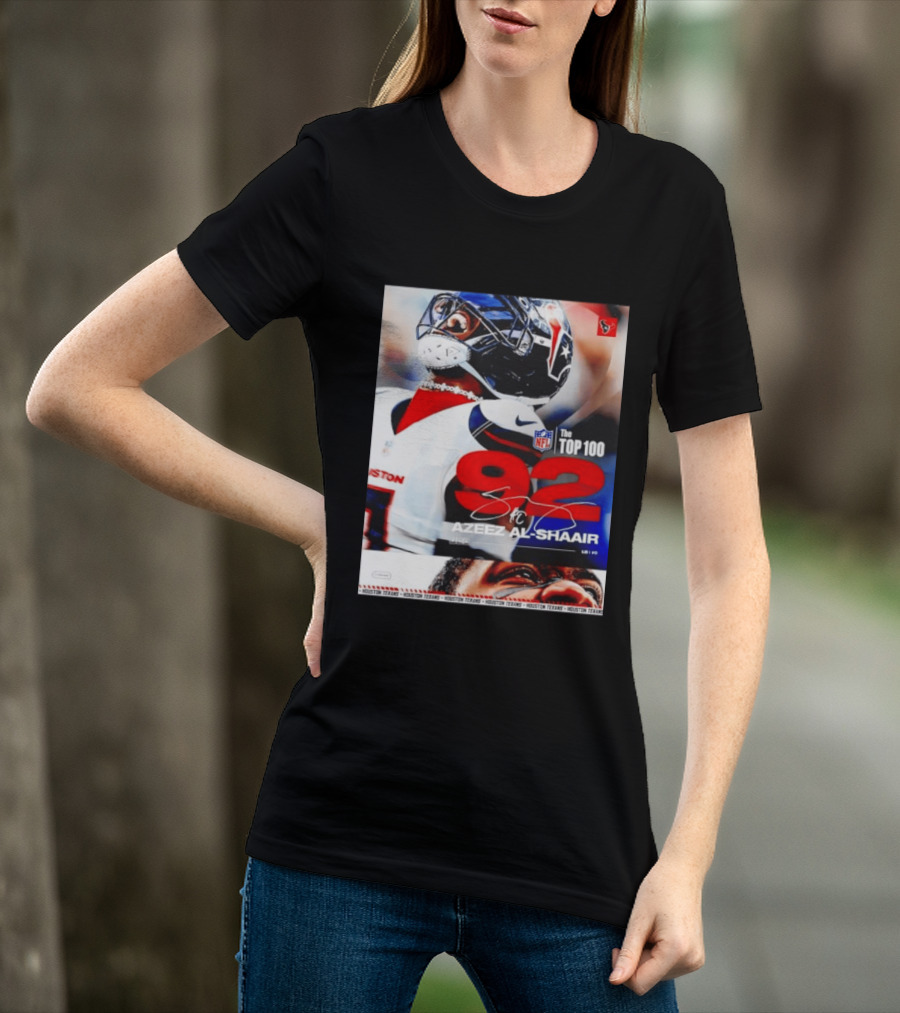 Houston Texans Azeez Al Shaair 92 NFL Top 100 Linebacker T-Shirt