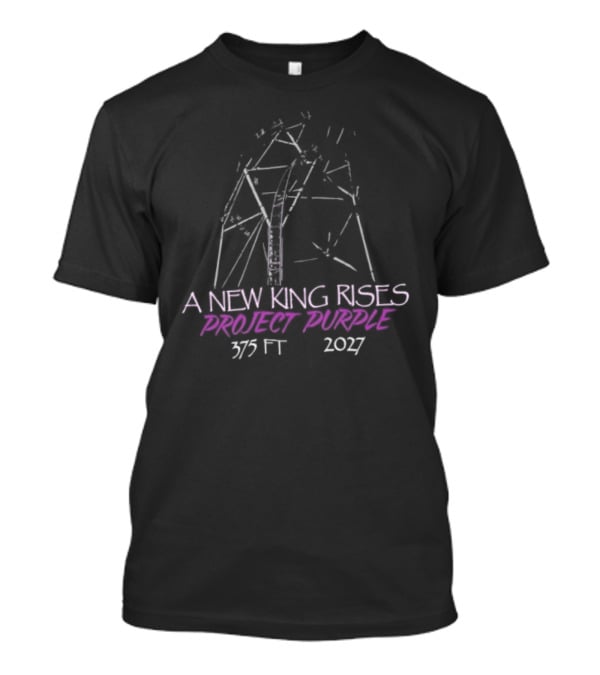 A New King Rises Project Purple 375 Ft 2027 Sketched Geometric Crown T-Shirt
