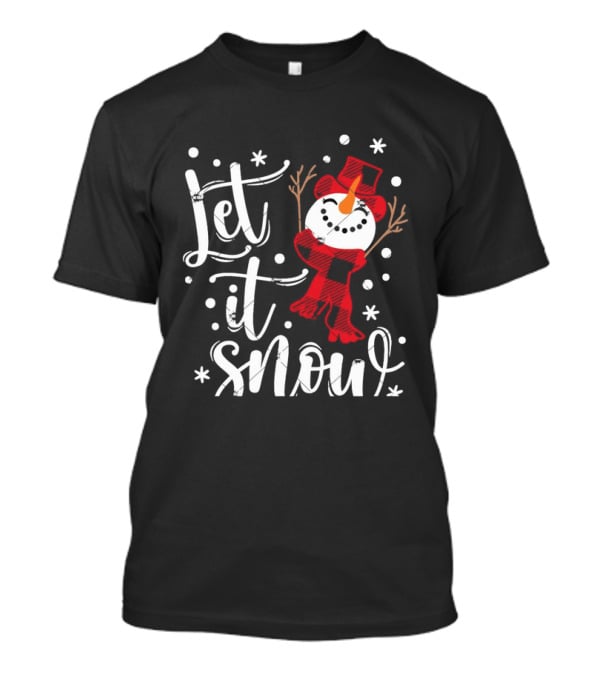 Let It Snow Red Snowman Christmas Magic T-Shirt