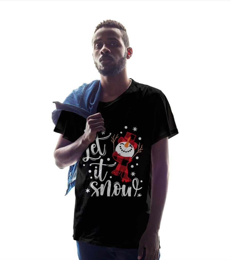 Let It Snow Red Snowman Christmas Magic T-Shirt
