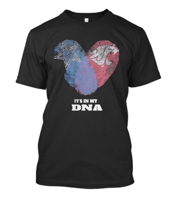 Cowboys Texas Tech Red Raiders It's In My DNA Fingerprint Heart T-Shirt