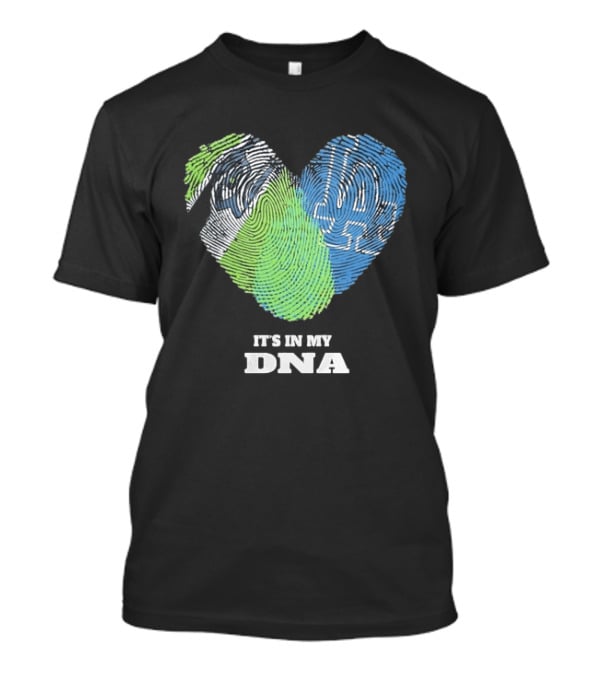 It's In My DNA Seattle Seahawks Los Angeles Dodgers Fingerprint T-Shirt