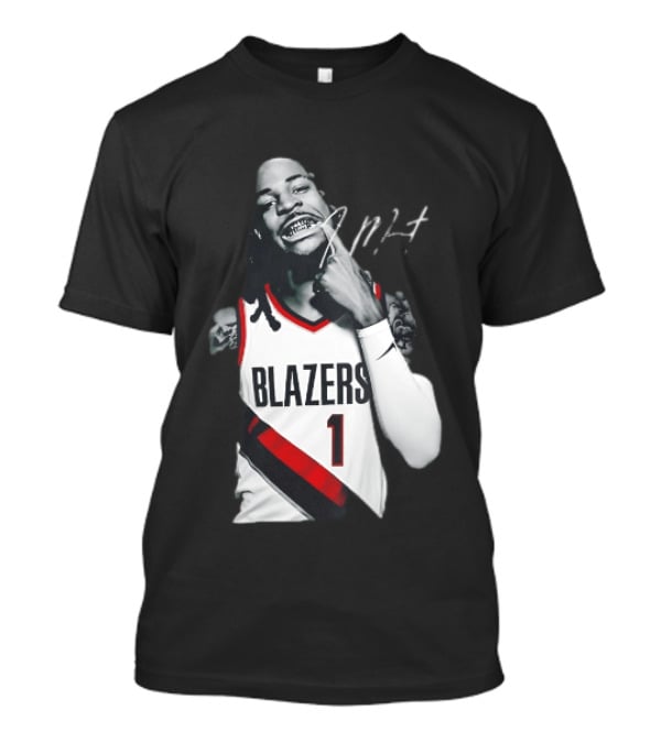 J MT Player Grills Number 1 Blazers T-Shirt