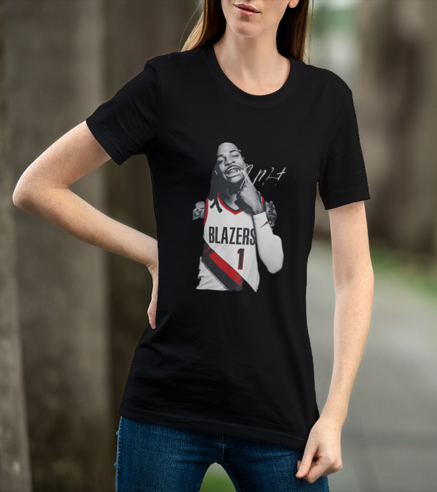 J MT Player Grills Number 1 Blazers T-Shirt