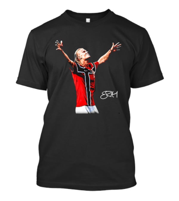 Erling Haaland Norway National Team SRH Autograph Celebration T-Shirt